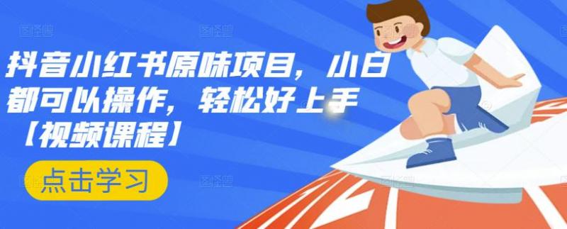 抖音小红书原味项目，小白都可以操作，轻松好上手【视频课程】_网络创业-网赚项目-副业赚钱-信息差项目-互联网创业-资源整合-创业资讯-最新网赚课程金铲子项目
