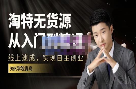 98k学院的淘特无货源线上速成课，从入门到精通，让你最小投入，最高回报_网络创业-网赚项目-副业赚钱-信息差项目-互联网创业-资源整合-创业资讯-最新网赚课程金铲子项目