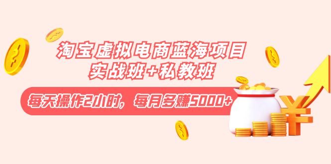 （4056期）淘宝虚拟电商蓝海项目实战班+私教班：每天操作2小时，每月多赚5000+_网络创业-网赚项目-副业赚钱-信息差项目-互联网创业-资源整合-创业资讯-最新网赚课程金铲子项目