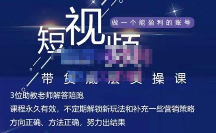 吴Sir·短视频带货底层实操课，教你如何选爆品、了解获短视频流量密码，正确起号_网络创业-网赚项目-副业赚钱-信息差项目-互联网创业-资源整合-创业资讯-最新网赚课程金铲子项目