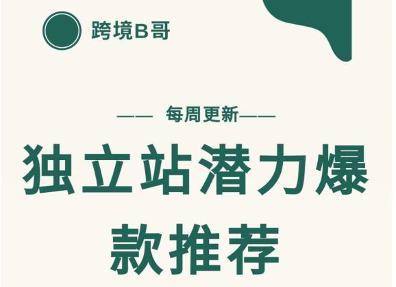 【跨境B哥】独立站潜力爆款选品推荐，测款出单率高达百分之80_网络创业-网赚项目-副业赚钱-信息差项目-互联网创业-资源整合-创业资讯-最新网赚课程金铲子项目