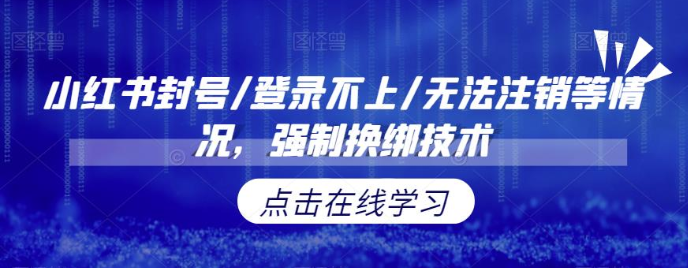小红书封号/登录不上/无法注销等情况，强制换绑技术_网络创业-网赚项目-副业赚钱-信息差项目-互联网创业-资源整合-创业资讯-最新网赚课程金铲子项目
