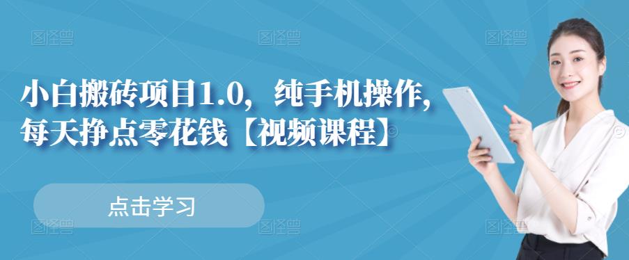 小白搬砖项目1.0，纯手机操作，每天兼职挣点零花钱_网络创业-网赚项目-副业赚钱-信息差项目-互联网创业-资源整合-创业资讯-最新网赚课程金铲子项目