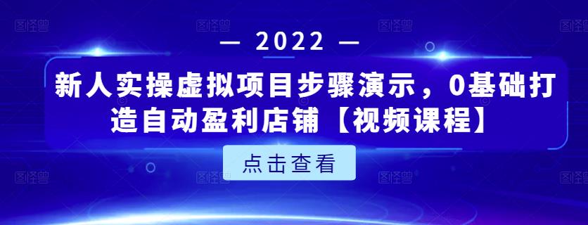 新人实操虚拟项目步骤演示，0基础打造自动盈利店铺【视频课程】_网络创业-网赚项目-副业赚钱-信息差项目-互联网创业-资源整合-创业资讯-最新网赚课程金铲子项目