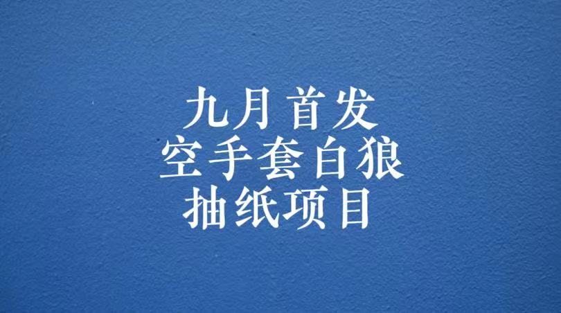 0成本，日入100-500空手套白狼抽纸项目，保姆级教学_网络创业-网赚项目-副业赚钱-信息差项目-互联网创业-资源整合-创业资讯-最新网赚课程金铲子项目