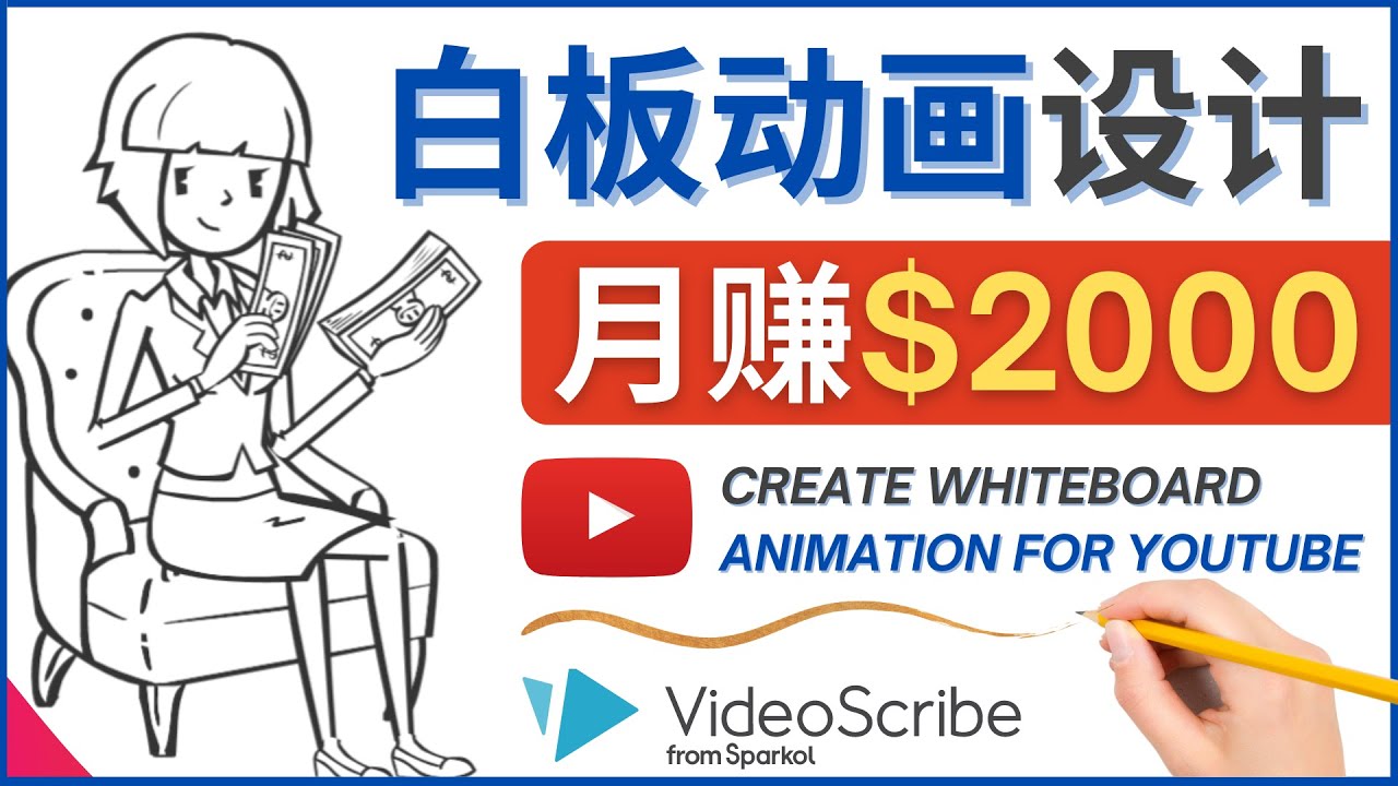 （4341期）创建白板动画（WhiteBoard Animation）YouTube频道，月赚2000美元_网络创业-网赚项目-副业赚钱-信息差项目-互联网创业-资源整合-创业资讯-最新网赚课程金铲子项目