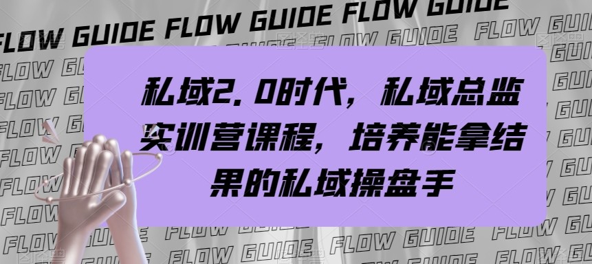 私域总监实战营课程，私域2.0时代，培养能拿结果的私域操盘手！_网络创业-网赚项目-副业赚钱-信息差项目-互联网创业-资源整合-创业资讯-最新网赚课程金铲子项目
