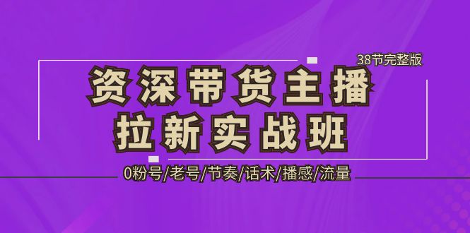 （5191期）资深·带货主播拉新实战班，0粉号/老号/节奏/话术/播感/流量-38节完整版_网络创业-网赚项目-副业赚钱-信息差项目-互联网创业-资源整合-创业资讯-最新网赚课程金铲子项目
