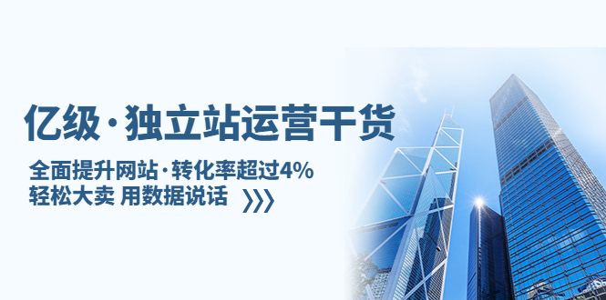 （5279期）亿级·独立站运营干货：全面提升网站·转化率超过4%，轻松大卖 用数据说话_网络创业-网赚项目-副业赚钱-信息差项目-互联网创业-资源整合-创业资讯-最新网赚课程金铲子项目