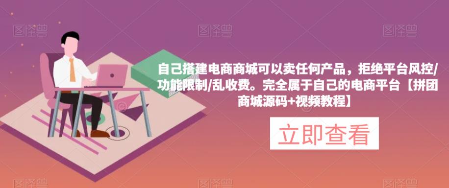 自己搭建电商商城可以卖任何产品，完全属于自己的电商平台【拼团商城源码+视频教程】_网络创业-网赚项目-副业赚钱-信息差项目-互联网创业-资源整合-创业资讯-最新网赚课程金铲子项目
