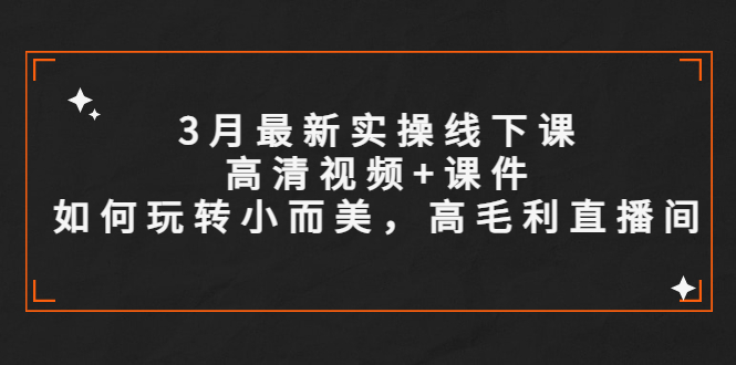 （5597期）3月最新实操线下课高清视频+课件，如何玩转小而美，高毛利直播间_网络创业-网赚项目-副业赚钱-信息差项目-互联网创业-资源整合-创业资讯-最新网赚课程金铲子项目