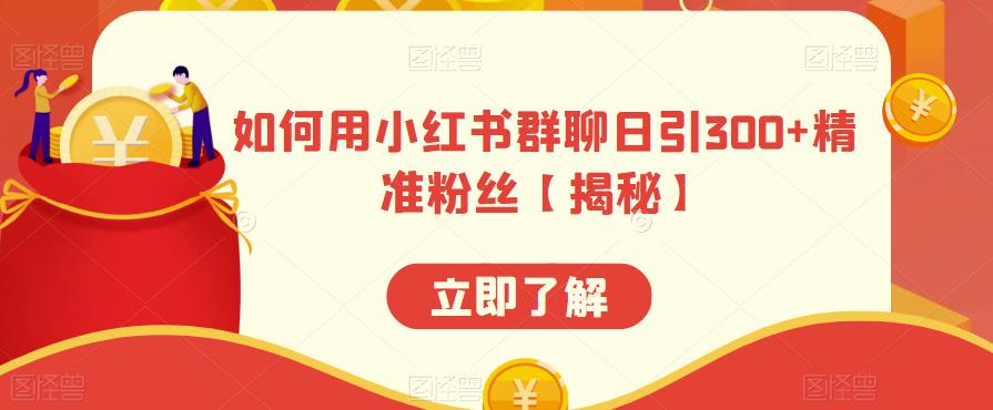 如何用小红书群聊日引300+精准粉丝【揭秘】_网络创业-网赚项目-副业赚钱-信息差项目-互联网创业-资源整合-创业资讯-最新网赚课程金铲子项目