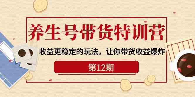 养生号带货特训营【12期】收益更稳定的玩法，让你带货收益爆炸（9节直播课）_网络创业-网赚项目-副业赚钱-信息差项目-互联网创业-资源整合-创业资讯-最新网赚课程金铲子项目