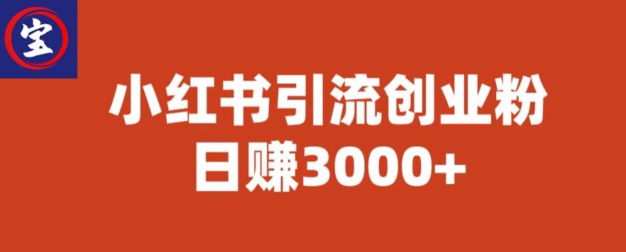 宝哥小红书引流创业粉，日赚3000+【揭秘】_网络创业-网赚项目-副业赚钱-信息差项目-互联网创业-资源整合-创业资讯-最新网赚课程金铲子项目