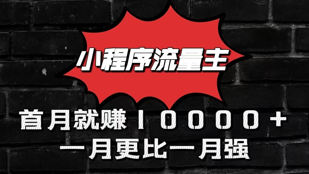 小程序流量主首月就赚10000+，一月更比一月强！小本创业首选_网络创业-网赚项目-副业赚钱-信息差项目-互联网创业-资源整合-创业资讯-最新网赚课程金铲子项目