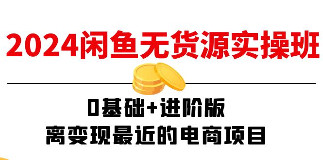 2024闲鱼无货源实操班：0基础+进阶版，离变现最近的电商项目（15节）_网络创业-网赚项目-副业赚钱-信息差项目-互联网创业-资源整合-创业资讯-最新网赚课程金铲子项目