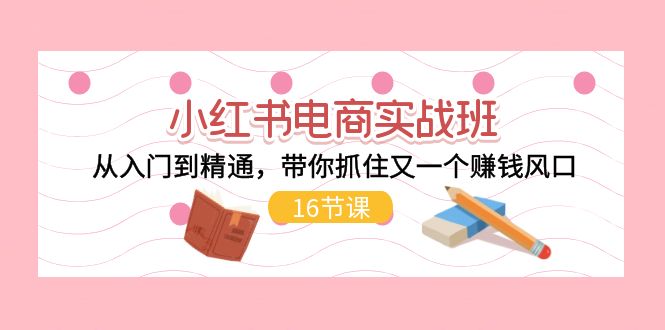 小红书电商实战班，从入门到精通，带你抓住又一个赚钱风口（17节）_网络创业-网赚项目-副业赚钱-信息差项目-互联网创业-资源整合-创业资讯-最新网赚课程金铲子项目