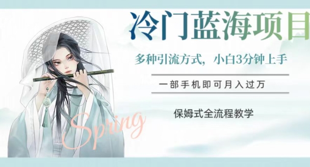 冷门蓝海项目，操作简单，小白3分钟上手，多种引流方式，保姆式全流程教学【揭秘】_网络创业-网赚项目-副业赚钱-信息差项目-互联网创业-资源整合-创业资讯-最新网赚课程金铲子项目
