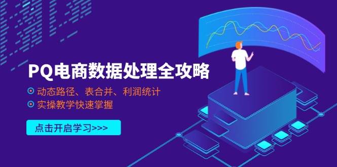 PQ电商数据处理全攻略，动态路径、表合并、利润统计，实操教学快速掌握_网络创业-网赚项目-副业赚钱-信息差项目-互联网创业-资源整合-创业资讯-最新网赚课程金铲子项目