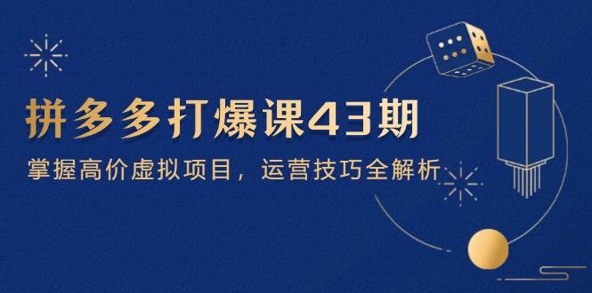 拼多多打爆课第 43 期，掌握高价虚拟项目，运营技巧全解析（15节）_网络创业-网赚项目-副业赚钱-信息差项目-互联网创业-资源整合-创业资讯-最新网赚课程金铲子项目