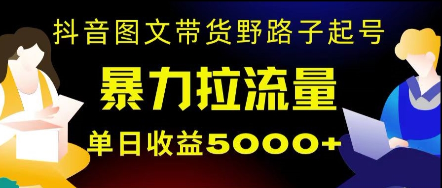 抖音图文带货暴力起号，单日收益5000+，野路子玩法，简单易上手，一部手机即可【揭秘】_网络创业-网赚项目-副业赚钱-信息差项目-互联网创业-资源整合-创业资讯-最新网赚课程金铲子项目