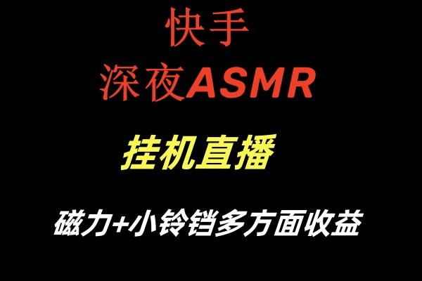 （8757期）快手深夜ASMR挂机直播磁力+小铃铛多方面收益_网络创业-网赚项目-副业赚钱-信息差项目-互联网创业-资源整合-创业资讯-最新网赚课程金铲子项目