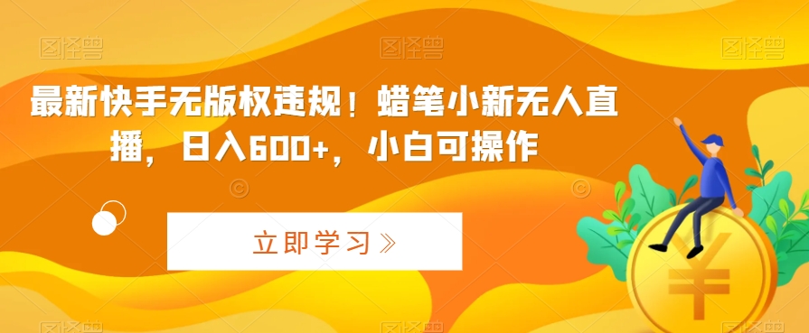 最新快手无版权违规！蜡笔小新无人直播，日入600+，小白可操作_网络创业-网赚项目-副业赚钱-信息差项目-互联网创业-资源整合-创业资讯-最新网赚课程金铲子项目