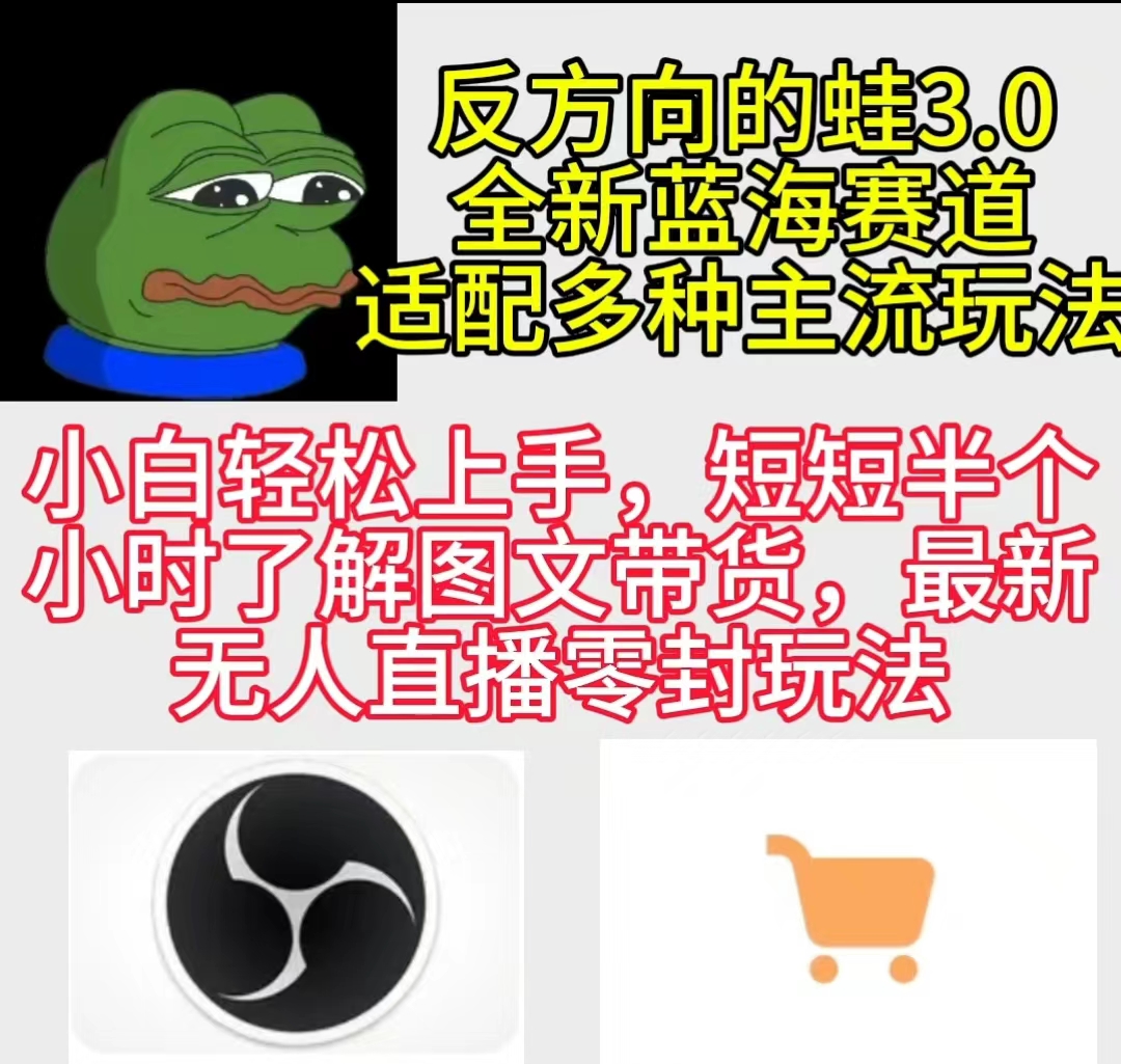 （9485期）反方向的蛙3.0，图文最新玩法，变现多元化，新蓝海项目，小白轻松上手_网络创业-网赚项目-副业赚钱-信息差项目-互联网创业-资源整合-创业资讯-最新网赚课程金铲子项目