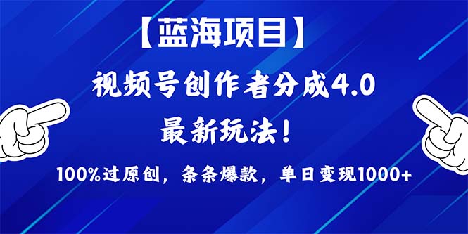 （9777期）2024蓝海项目视频号，最新方法， 100%过原创，条条爆款，单日变现1K+，…_网络创业-网赚项目-副业赚钱-信息差项目-互联网创业-资源整合-创业资讯-最新网赚课程金铲子项目