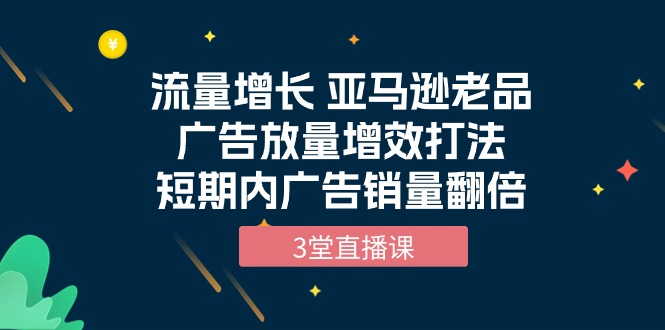 （10112期）流量增长 亚马逊老品广告放量增效打法，短期内广告销量翻倍（3堂直播课）_网络创业-网赚项目-副业赚钱-信息差项目-互联网创业-资源整合-创业资讯-最新网赚课程金铲子项目