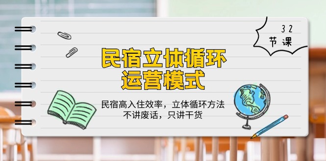（10284期）民宿 立体循环运营模式：民宿高入住效率，立体循环方法，只讲干货（32节）_网络创业-网赚项目-副业赚钱-信息差项目-互联网创业-资源整合-创业资讯-最新网赚课程金铲子项目