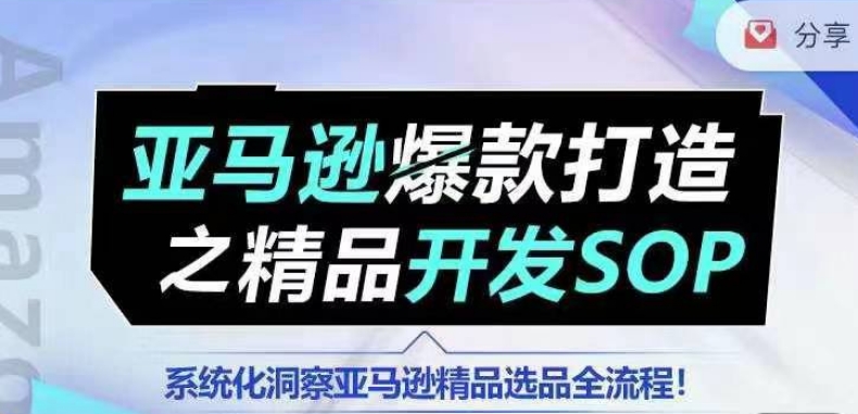 【训练营】亚马逊爆款打造之精品开发SOP，系统化洞察亚马逊精品选品全流程_网络创业-网赚项目-副业赚钱-信息差项目-互联网创业-资源整合-创业资讯-最新网赚课程金铲子项目