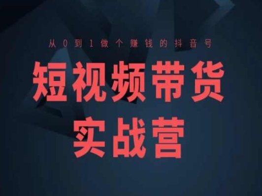 短视频带货实战营(高阶课)，从0到1做个赚钱的抖音号_网络创业-网赚项目-副业赚钱-信息差项目-互联网创业-资源整合-创业资讯-最新网赚课程金铲子项目