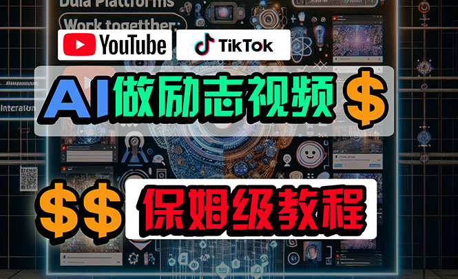 （10520期）利用AI制作励志视频，在YouTube和TikTok赚钱，小白可做（附工具）_网络创业-网赚项目-副业赚钱-信息差项目-互联网创业-资源整合-创业资讯-最新网赚课程金铲子项目