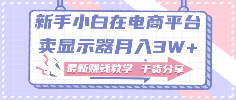 （11053期）新手小白如何做到在电商平台卖显示器月入3W+，最新赚钱教学干货分享_网络创业-网赚项目-副业赚钱-信息差项目-互联网创业-资源整合-创业资讯-最新网赚课程金铲子项目