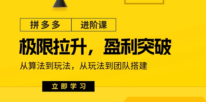 （11435期）拼多多·进阶课：极限拉升/盈利突破：从算法到玩法 从玩法到团队搭建-18节_网络创业-网赚项目-副业赚钱-信息差项目-互联网创业-资源整合-创业资讯-最新网赚课程金铲子项目