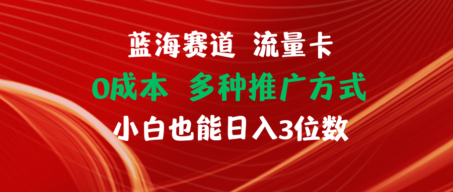 （11768期）蓝海赛道 流量卡 0成本 小白也能日入三位数_网络创业-网赚项目-副业赚钱-信息差项目-互联网创业-资源整合-创业资讯-最新网赚课程金铲子项目