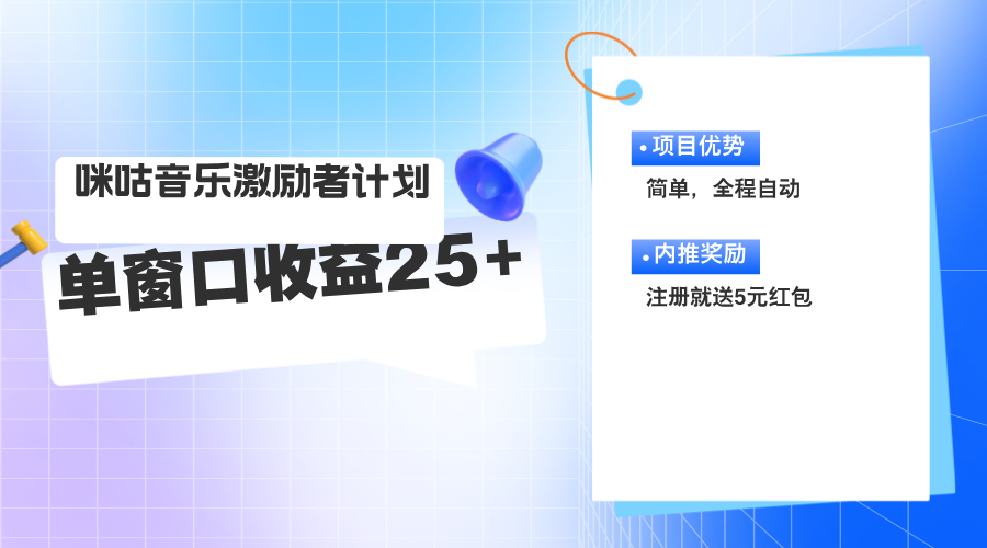 （11942期）咪咕激励者计划，单窗口收益20~25，可矩阵操作_网络创业-网赚项目-副业赚钱-信息差项目-互联网创业-资源整合-创业资讯-最新网赚课程金铲子项目