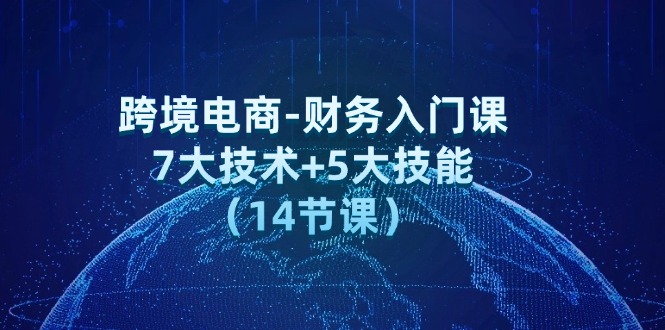 （12047期）跨境电商-财务入门课：7大技术+5大技能（14节课）_网络创业-网赚项目-副业赚钱-信息差项目-互联网创业-资源整合-创业资讯-最新网赚课程金铲子项目