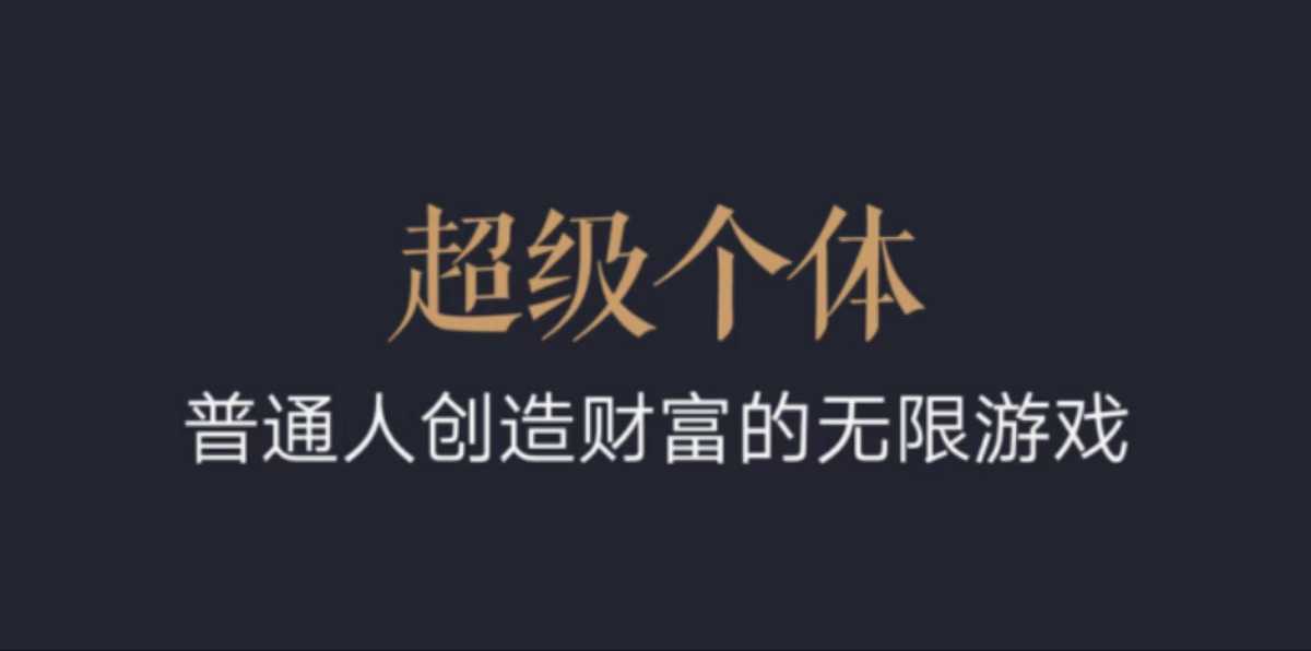 超级个体：2024-2025翻盘指南，普通人创造财富的无限游戏_网络创业-网赚项目-副业赚钱-信息差项目-互联网创业-资源整合-创业资讯-最新网赚课程金铲子项目
