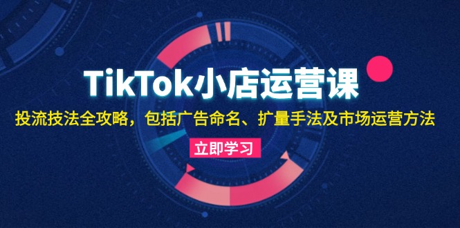 （13063期）TikTok小店运营课：投流技法全攻略，包括广告命名 扩量手法及市场运营方法_网络创业-网赚项目-副业赚钱-信息差项目-互联网创业-资源整合-创业资讯-最新网赚课程金铲子项目
