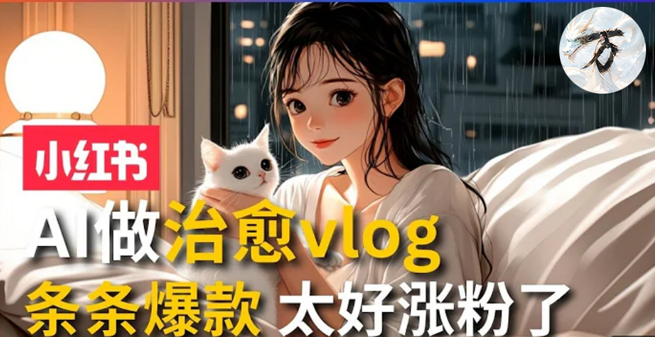 （13172期）AI治愈系vlog动画视频，小红书1个月轻松涨粉破万，商单报价1500+日入2000+_网络创业-网赚项目-副业赚钱-信息差项目-互联网创业-资源整合-创业资讯-最新网赚课程金铲子项目