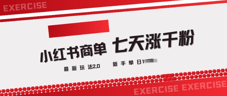 小红书商单2.0最新玩法，3天涨千粉单日变现多张_网络创业-网赚项目-副业赚钱-信息差项目-互联网创业-资源整合-创业资讯-最新网赚课程金铲子项目