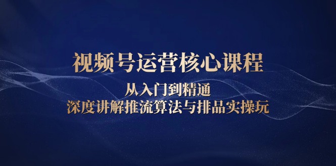 （13863期）视频号运营核心课程，从入门到精通，深度讲解推流算法与排品实操玩_网络创业-网赚项目-副业赚钱-信息差项目-互联网创业-资源整合-创业资讯-最新网赚课程金铲子项目