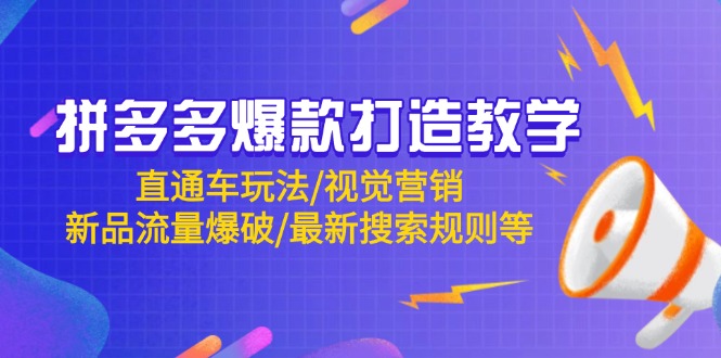 （14681期）拼多多爆款打造教学：直通车玩法/视觉营销/新品流量爆破/最新搜索规则等_网络创业-网赚项目-副业赚钱-信息差项目-互联网创业-资源整合-创业资讯-最新网赚课程金铲子项目