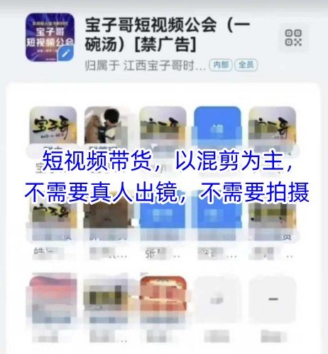 宝子哥头部团队短视频带货，以混剪为主，不需要真人出镜，不需要拍摄_网络创业-网赚项目-副业赚钱-信息差项目-互联网创业-资源整合-创业资讯-最新网赚课程金铲子项目