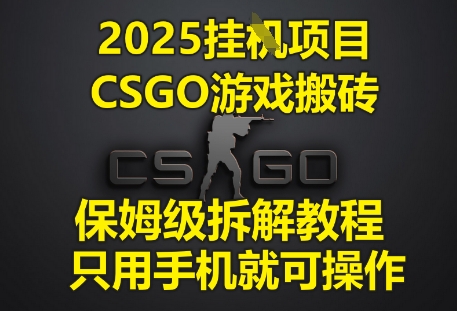 2025挂G项目，CSGO游戏搬砖，保姆级拆解教程，只用手机就可操作_网络创业-网赚项目-副业赚钱-信息差项目-互联网创业-资源整合-创业资讯-最新网赚课程金铲子项目