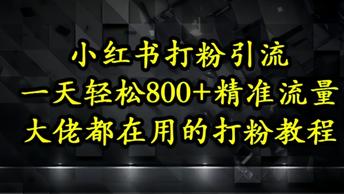 小红书打粉引流，一天轻松500+精准流量，大佬都在用的打粉教程_网络创业-网赚项目-副业赚钱-信息差项目-互联网创业-资源整合-创业资讯-最新网赚课程金铲子项目