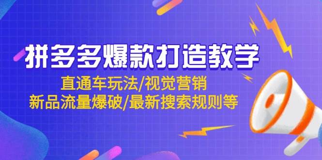 拼多多爆款打造教学：直通车玩法/视觉营销/新品流量爆破/最新搜索规则等_网络创业-网赚项目-副业赚钱-信息差项目-互联网创业-资源整合-创业资讯-最新网赚课程金铲子项目