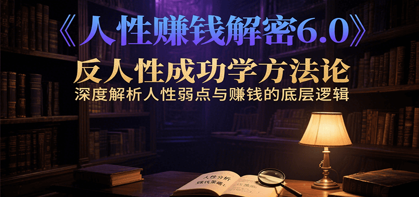 人性赚钱解密6.0，反人性成功学方法论，深度解析人性弱点与赚钱的底层逻辑_免费分享网络创业,副业,信息差项目的老牌资源整合平台！金铲子项目